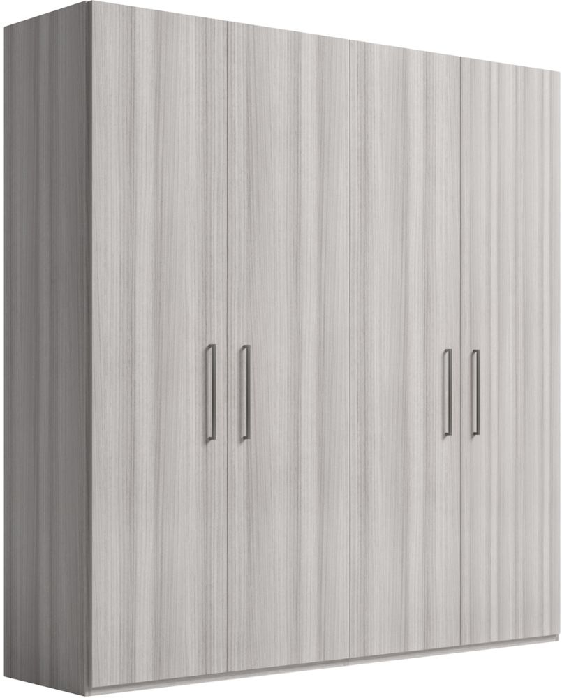 Product photograph of Status Mia Night Silver Grey Italian 4 Door Wardrobe from Choice Furniture Superstore.